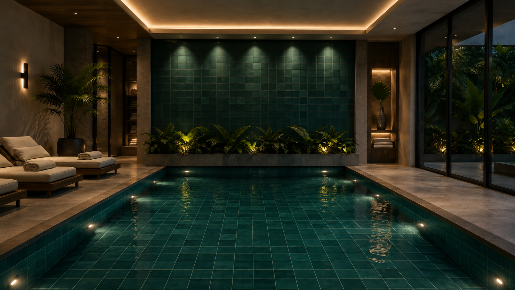 Large scale abstract geometric marble mural in a modern interior